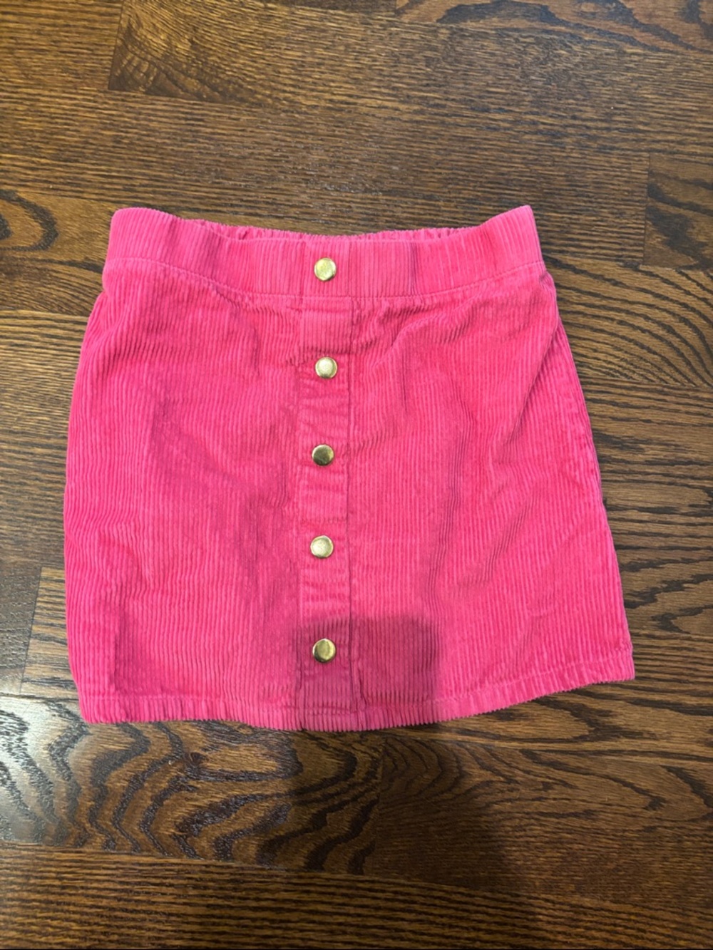 Isaac Mizrahi Hot Pink Corduroy Button-Front Skirt